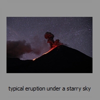typical eruption under a starry sky